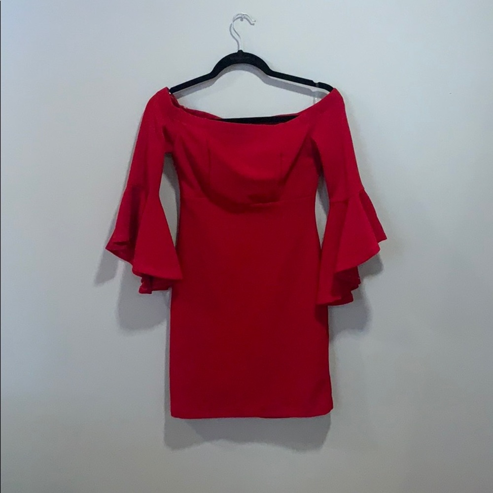 Red Off The Shoulder Mini Dress